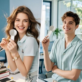 Portable Mini Turbo Handheld Fan, Pocket USB Rechargeable fan with 3-Speed Super Strong Wind Adjustable, Personal Travel Summer Cooling Eyelash Fan Gifts for Girls Boys Men Women- Indoor Outdoor