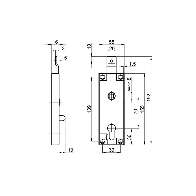 YALE Y9B03415 9B0 Series Lock, Matt/Nickel-Plated