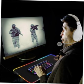 Gatuida Gaming Headset Microphone Lightweight Over-Ear Wired Headphones for Pc Noise-Cancelling Earphones Speaker Comfortable Design for Gaming and Online Learning White