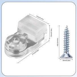 Tinoaly 30pcs Glass Retainer Clips, Plastic Storm Door Glass Retainer Clips with Screws Cabinet Glass Holder Clamp for Fixing Cabinet Doors Windows