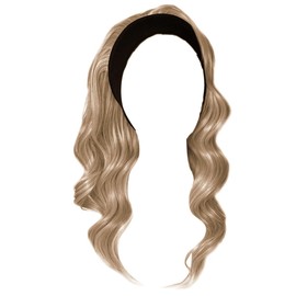 Kim Kimble 20" Wavy Waves Headband Wig, Long Layered Hair With Black Headband and Comb Clip, 3/4 Cap - Average Cap Size, MC25 88SS Honey