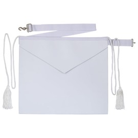 MASONIC CANDIDATE/ENTERED APPRENTICE SHEEP LEATHER APRON ALL WHITE - Lambskin