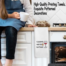 SQQCMM Funny Wine Bar Kitchen Bathroom Decor Towels - Wine Lovers Gifts for Women Man, Funny Housewarming Kitchen Dish Towels Gift for Family Friends Colleagues(Waffle Weave 16x24 Inches) 6