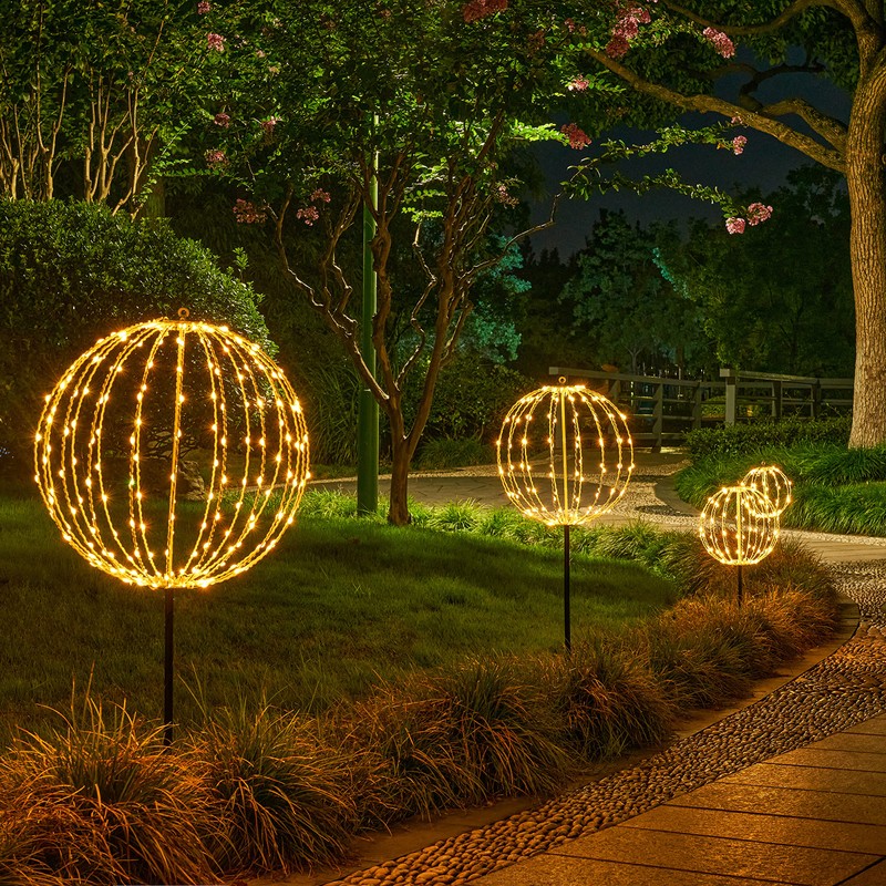 LIGHTSHARE 12IN 96LED Light Ball Light Garden Yard Decoration Pathway