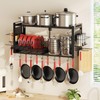 Freexployer 31 Inch Pot Rack Wall Mounted, 2-Tier Pot and