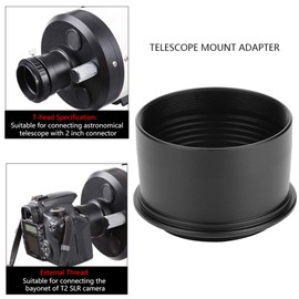 143 Telescope Eyepiece Adapter Astronomy Telescope Eyepiece Adapter Ring, 2 Inch to T2 M42 x 0.75 Thread Telescopes Astronomical Adapter Ring, Telescope Eyepiece Camera Accessory Ring Extension Tube