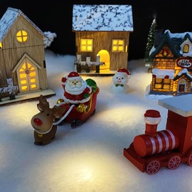 Christmas Snow Blanket with Lights, 1.3*5.25 Ft Fake Snow Blanket Roll for Xmas Village, 50 pcs Led Lights Artificial Snow Table Runner Faux Snow Sheet for Winter Village Display Craft (Warm Light)