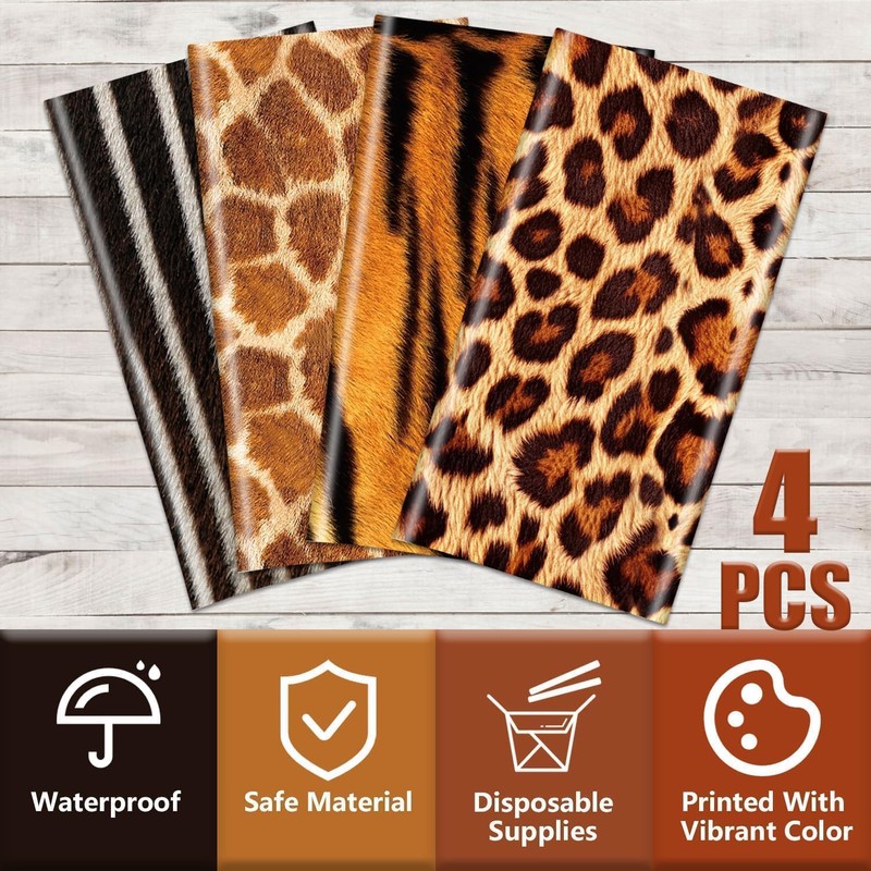 4 Pack Jungle Safari Animal Tablecloths Plastic Animal Theme Tablecloths