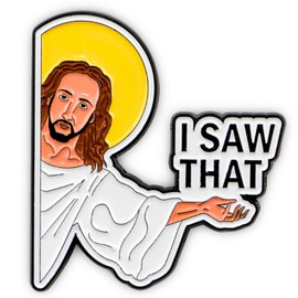 Herxion Funny Christian Pins, Jesus Enamel Pins for Backpacks, "I SAW THAT" Faith Religious Novelty Backpack Brooch Lapel Pin for Men, Women, Girls, Boys. For Lanyard, Bags, Hats, Caps, Clothing