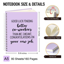 Msticey Good Luck Finding Better Co-worker Than Me 160 Blank Pages Hardcover Spiral Notebook, New Job Journal, Farewell Gifts for Colleague Coworker, Job Promotion New Start Gifts, New Job Gifts