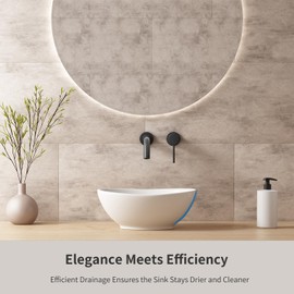 Small Bathroom Sink Above Counter, OCEALAGOON 13″x10″ Mini Oval Vessel Sink, Porcelain Ceramic Bowl Sinks for Bathrooms, Tiny White Bathroom Sinks for RV Powder Room Camper