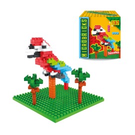 Microbricks - Parrot from Deluxebase. 3D Mini Brick Building Kit for Kids and Adults, Animal Building Blocks and Construction Toys, Small Parrot Toy Model Building Set, Fun and Educational Gift.