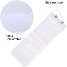 Tangseajiao 6Pcs White Elastic Bra Extenders 2/3/4 Hook 3 Row Soft and Comfortable Bra Strap Extender Bra Band Extender for Women Lady Accessories
