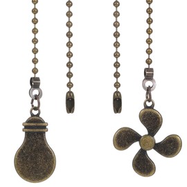 Ymapinc 2pcs Ceiling Fan Pull Chain Ornaments, 13inch Bronze Fan Cord Decorative Extension Ceiling Light with Pull Chain, Light Bulb Extender