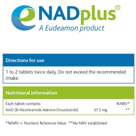 Eudeamon NAD Plus for Mental Performance | Supplement Your Diet | 90 Tablets | Suitable for Vegetarians