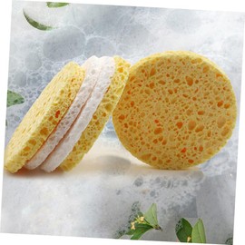 VICASKY 50pcs Round Facial Cleansing Sponges Soft Exfoliating Makeup Removal Tool Gentle Skin Care Sponges for Daily Cleansing and Versatile Use Convenient Handheld for Home and Travel