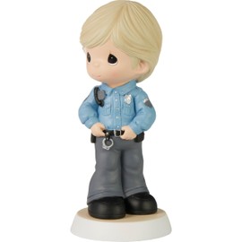 Precious Moments - Figura de resina para mujer de policía | You Make Us All Proud | Protege y sirve | Decoración del hogar y regalo | Pintada a mano