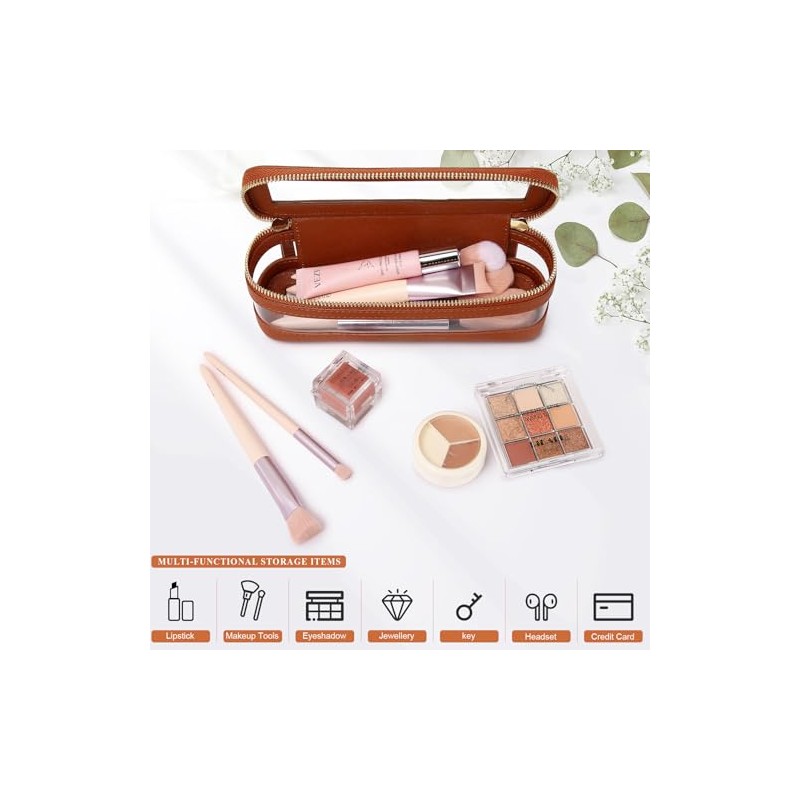Pinkmik - Bolsa de maquillaje transparente para maquillaje, bolsa de
