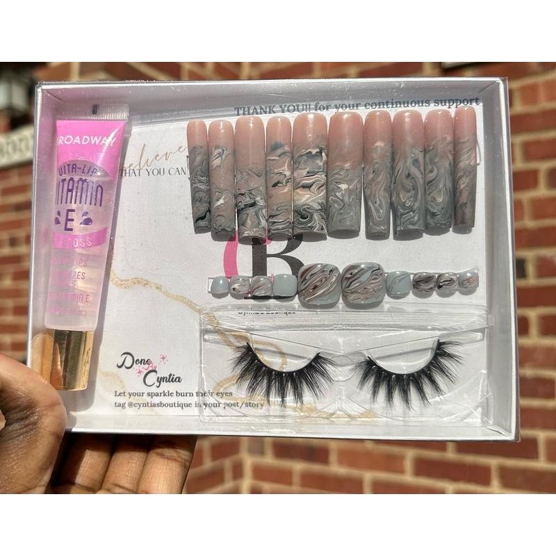 Gloria High Gloss Long-lasting press on nails - Size: S