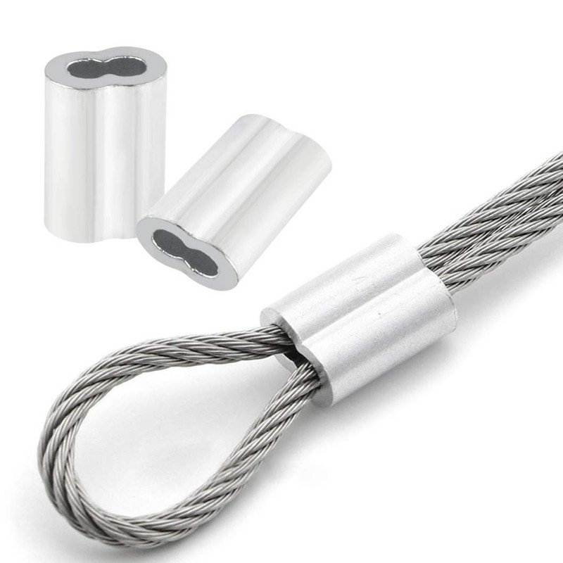 800pc Aluminum Crimping Loop Sleeve Ferrule Cable Ferrule Crimping Loop