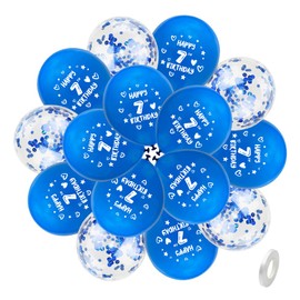 Blue Happy 7th Birthday Balloons Boys Happy 7th Birthday Party Deocorations Boys Happy 5th Birthday Party Ballloons 12 Inch 20 Pack