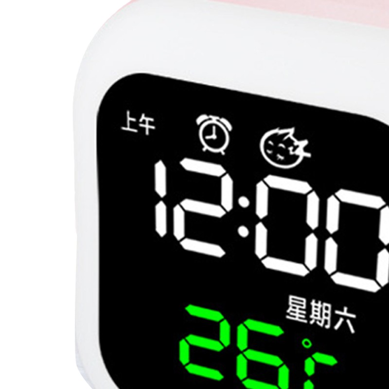 LED Alarm Clock Night Light USB Rechargeable Mirror Design Adjustable
