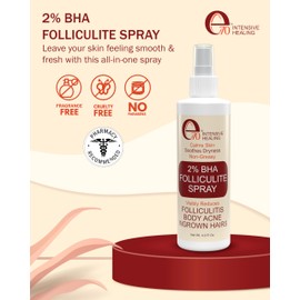 e70 Folliculitis Treatment 2% BHA Body Spray - Salicylic Acid with Tea Tree Oil & Aloe Vera - Spray Moisturizer for Dry Skin, Clogged Pores & Irritation by Made in USA, 4 fl. oz