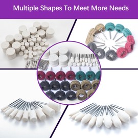 120 PCS Polishing Kit for Dremel, Abrasive Buffing Wheels for Rotary Tool Accessories with 1/8 Inch Shank, Polishing Bits for Metal Wood Watch Jewelry Brass