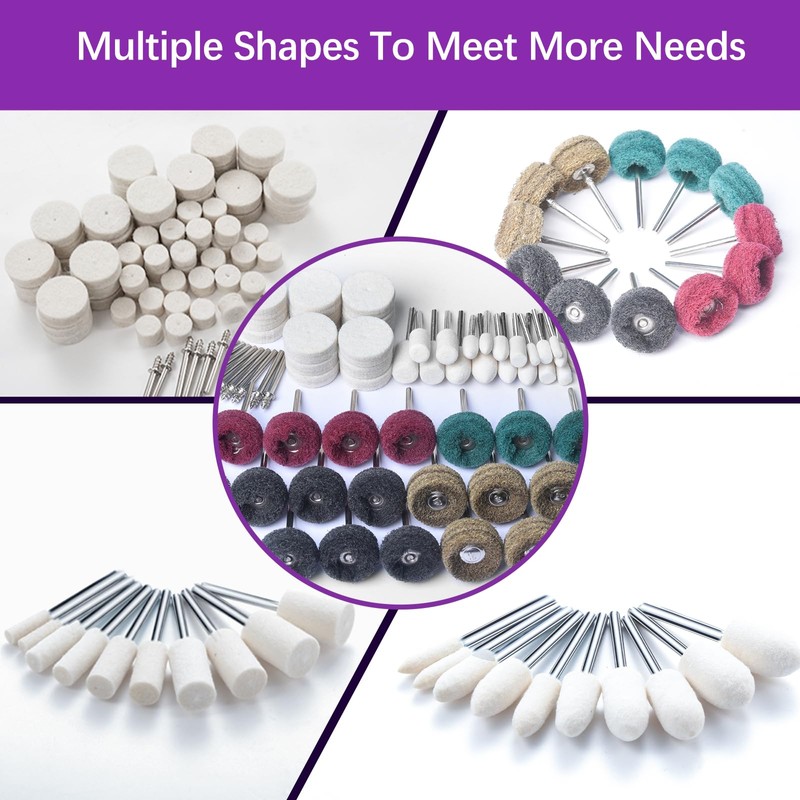 120 PCS Polishing Kit for Dremel, Abrasive Buffing Wheels for