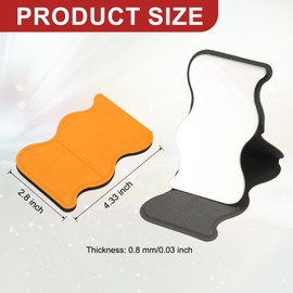 uxcell Small Wave Pocket Mirror for Purse, 2.8 x 4.33 Inch Stainless Steel Compact Makeup Mirror with Leather Case, Travel Mirror Handheld Mirror for Women, Girls, Purse, Gift(Orange)