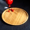 JOIKIT 5 Pack 12 Inch Bamboo Round Platter, Fine Polished