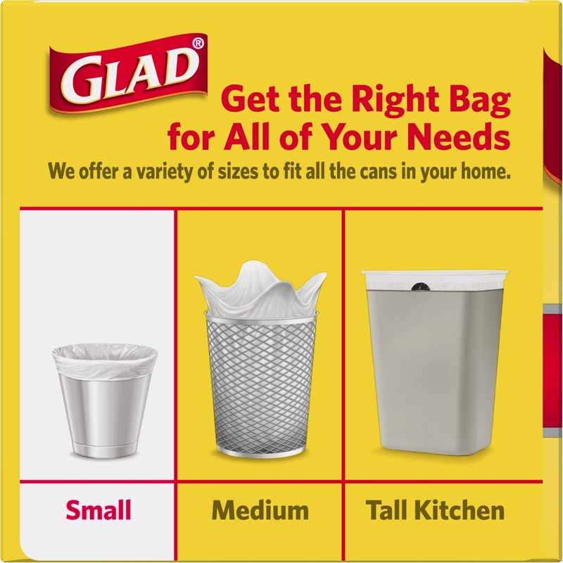 Glad Trash Bags, Small Garbage Bags - 4 Gallon White