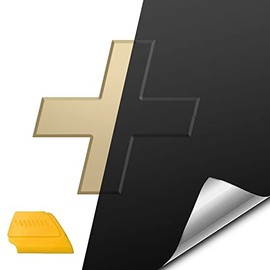 VViViD Auto Emblem Vinyl Wrap, Brushed Black Aluminum Texture, Compatible with Chevy Bowtie Logo 11.8 Inches x 4 Inches Sheets (x6) + Squeegee