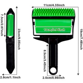 Reusable-Washable-Carseats Stick It Roller Pet Hair Remover - Sticky Remover & Reusable Lint Roller for Clothes, Car Seats (Black+Green) | Stick It Roller Pet Hair Remover