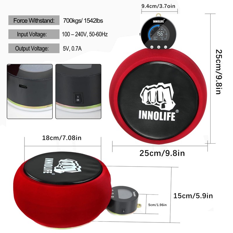 INNOLIFE Boxing Force Measurement Device,Professional Boxing Dynamometer with Punching Pad