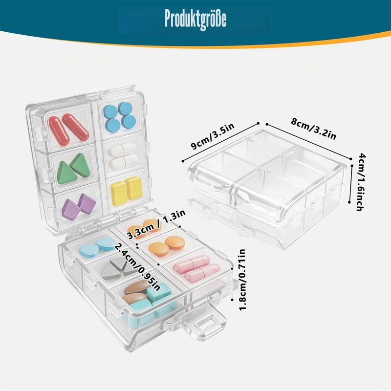 Pack of 2 pill box, 7 days, pill box, 12