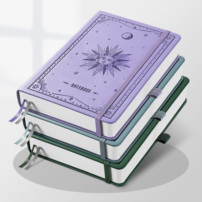 EMSHOI Notebook A5 Lined, Thick Notepad, 320 Numbered Pages, Hardcover