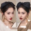 Black Satin Bow Headbands for Women Girls Large Bowknot Headband