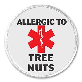 Allergic to TREE NUTS 3" Sew On Patch Medical Alert Symbol Allergy Health