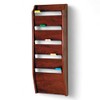 Wooden Mallet 5-Pocket File Holder, Letter Size, Mahogany