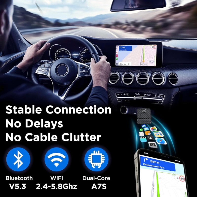 Zurligi 2 in 1 Wireless CarPlay Adapter & Android Auto