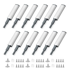 Push to Open Door Opener, Pack of 12 Pressure Door Openers, Magnetic Catch Cupboard Door Damper, Door Damper, Pressure Opener for Furniture, Drawers, Cupboard Door