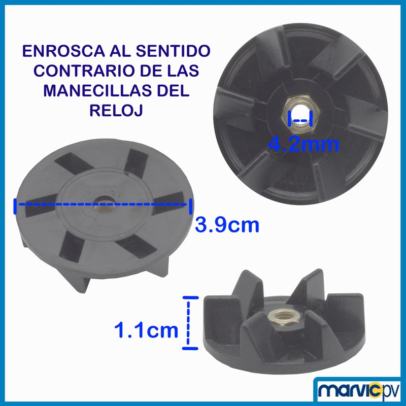 COPLE DE MOTOR PARA LICUADORA ROSCA CHICA COMPATIBLE HAMILTON