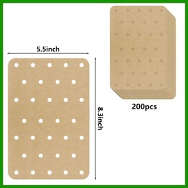 200 Sheets Air Fryer Disposable Paper Liner Compatible with Ninja DZ201/DZ401 Dual Airfryer Baking,Rectangular Perforated Parchment Paper Double Basket Air Fryers Accessories