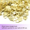 Ruidee 100 Pcs Picture Hanging Kit,Small Triangle Ring Picture Hangers