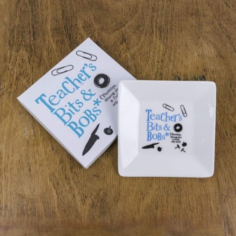 Bright Side Teacher Bits and Bobs Coin Bone Ceramic Tray