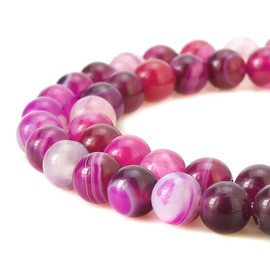 BEADNOVA , Banded Agate, Rose Banded Agate, 6mm