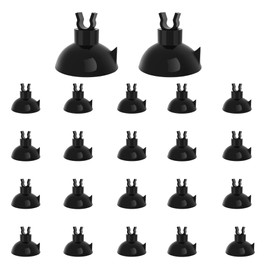 25 Pack Aquarium Suction Cup Clips for Fish Tank Aeration Setup for Standard 3/16" ID Airline Tubing Clear Air Hose Holder Clamp Accessories (Black)