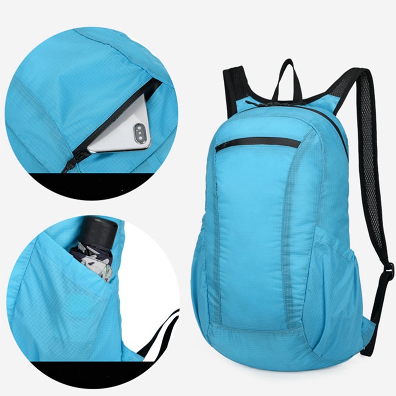 Packable Backpack Oxford Cloth 20L Foldable Waterproof Lightweight Multifunctional Hiking