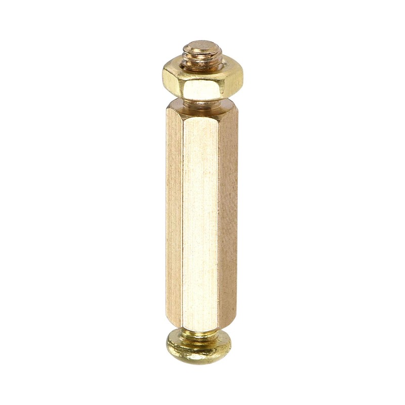 sourcing map 10 Sets M4 Hexagonal Spacer Brass Spacer 22